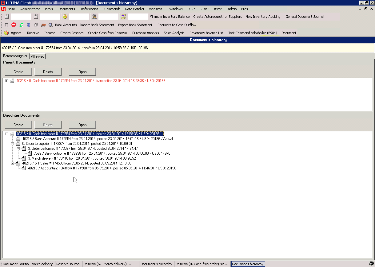 Structure of a Client’s Order Documents